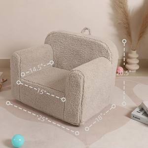 Sofá Infantil Moderno <span class=keywords><strong>YOBO</strong></span>, Sillón Acogedor de Sherpa Suave con Asa de Seguridad para Niños y Niñas para Sala de Estar - Product Image 3