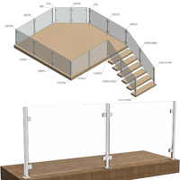 Système de garde-corps en acier inoxydable noir OEM ODM avec double rainure pour balustrade, poteau de main courante pour escalier et balcon, installation facile