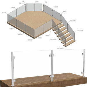 Sistema de Barandilla de Acero Inoxidable Negro OEM ODM, Barandilla de Vidrio con Ranura Doble, Poste de Pasamanos para Escaleras y Balcones, Fácil Instalación - Product Image 6