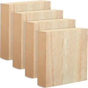 Unfinished MDF Wood Blocks for Crafts, 1 in Thick Wooden Square Blocks