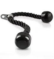 KaraQoton 2022 Corde de triceps en nylon enduit pour poulie de fitness, attache pour machine à câble, 250 kg, durable, usage domestique, noir/rouge, 68 cm