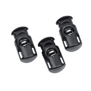 Penutup Plastik Hitam Pengunci Tali Lubang 8mm Klip Pengatur Tali Pakaian Tali Sepatu Olahraga Aksesoris Tali <span class=keywords><strong>Bungee</strong></span> Tahan Air - Product Image 1