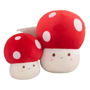 DHFCustom mignon champignon en peluche oreiller 3d doux champignon peluche jouet 9 pouces champignon forme étreinte oreiller peluche poupée jouet pour les enfants
