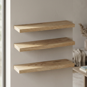 Lot de 3 étagères murales flottantes en bois, étagères murales rectangulaires modernes pour le rangement dans le salon - Product Image 2