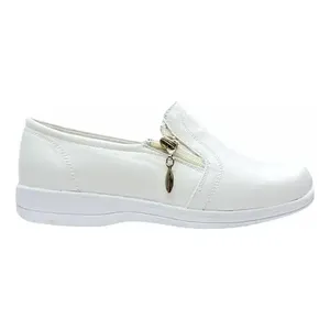 Scarpe Casual da Donna Angelina in Pelle Bianca, Modello Slip-On con Suola Ammortizzata per Camminare - Product Image 5