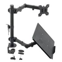 Support de fixation par perforation 2-en-1 pour double écran de haute qualité, 17-32 pouces, capacité de charge 10 kg