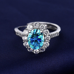 Nuovo Anello 'Cuore dell'Oceano' con Zaffiro e Gemme Colorate per Donne, Prezzo all'Ingrosso di Fabbrica - Product Image 3