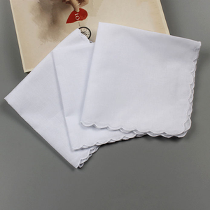 Hochwertige Taschen tücher aus reiner Baumwolle Solid <span class=keywords><strong>White</strong></span> Square Pocket Taschentuch mit überbackener Kante für Männer und Frauen - Product Image 4