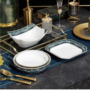 Lot de <span class=keywords><strong>72</strong></span> <span class=keywords><strong>pièces</strong></span> de <span class=keywords><strong>vaisselle</strong></span> en porcelaine fine pour 12 personnes, <span class=keywords><strong>service</strong></span> de table en céramique de qualité professionnelle pour hôtels et restaurants - Product Image 3