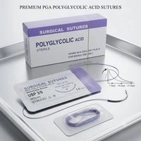 Sutures chirurgicales vétérinaires résorbables de qualité médicale en acide polyglycolique, fil de suture tressé à coupe inversée pour usage canin