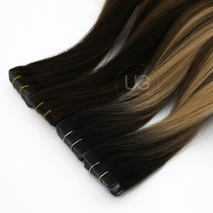 UGlamour Extensioni per Capelli Umani con Nastro Adesivo, Stile Invisibile, Colore Balayage Piano, Capelli Europei, Vendita all'Ingrosso - Product Image 5