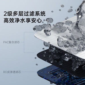 Purificador de Agua AUX 5 Plus RO, Ósmosis Inversa, Montado en la Pared, Máquina de Agua Pura para el Hogar, Color Gris Plateado - Product Image 5