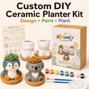 Kit de Bricolage <span class=keywords><strong>pour</strong></span> Enfants : Pot à Succulentes en Céramique à Peindre Soi-même en Forme d'Animal, <span class=keywords><strong>Poterie</strong></span> Non Émaillée, Mini Pot de Fleurs, Décoration de Bureau - Product Image 1