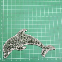 Dauphin Motif Strass Patches Coudre sur Strass Applique Hot Fix Cristal Poche Autocollant pour Hoodies Chapeau Cheveux Chaussures Accessoires