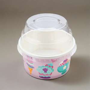 Precio de fábrica Impresión de logotipo personalizado Taza de helado desechable Tazón de postre Vaso de papel de embalaje de grado alimenticio de alta calidad - Product Image 3
