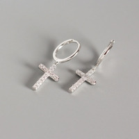 Boucles d'oreilles pendantes tendance unisexe en acier inoxydable micro-pavé de zircon, vente en gros