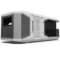 Maison-capsule mobile de luxe en alliage d'aluminium et acier - Conteneur étanche préfabriqué avec cuisine moderne pour hôtel