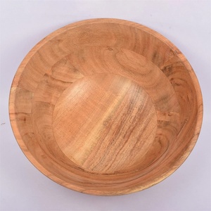 Bol à <span class=keywords><strong>salade</strong></span> en bois d'acacia Design rustique Plat de service pour les salades de fruits Mariages Fêtes Décoration intérieure et cadeaux de pendaison de crémaillère - Product Image 3