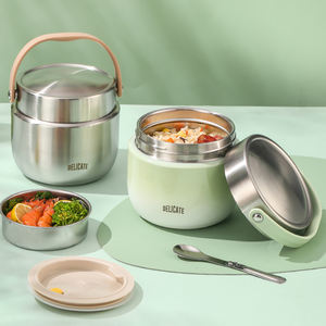 Contenitore portatile per alimenti caldi Thermos <span class=keywords><strong>sottovuoto</strong></span> per zuppa barattolo per alimenti 304 scatola per il pranzo in acciaio inossidabile con sacchetto isolato e cucchiaio - Product Image 5