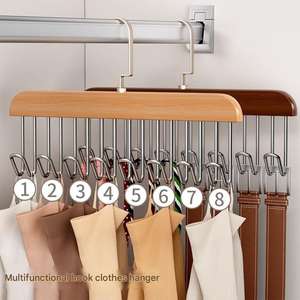 Porte-vêtements en bois à un seul niveau pour sous-vêtements, ceintures, élastiques et cravates – Présentoirs pour salon et supermarché - Product Image 2