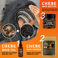 Beurre Capillaire Chebe 100% Africain pour Marque Blanche, Traitement des Cheveux Bouclés, Beurre Croissance Cheveux à la Poudre de Chebe