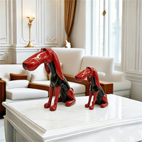Figurine créative de teckel à grande bouche colorée en résine pour la décoration intérieure et les cadeaux, idéale pour la peinture par transfert d'eau.