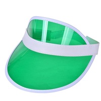 Vente en gros Promotion d'été Chapeaux de pare-soleil en PVC transparent Chapeaux de soleil avec protection UV Chapeaux de pare-soleil en plastique avec sublimation et logo personnalisé