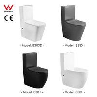 WC à deux pièces en céramique émaillée noire, sans bride, à économie d'eau, à chasse directe, de marque Watermark Australia, en promotion