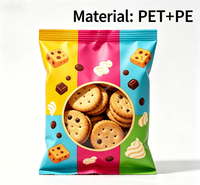 Op maat bedrukte zakken met middenzegel, food grade, achterzegel, plastic verpakking voor biscuit, koekjes en snacks