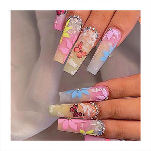 Venta al por mayor de fábrica de suministro de ataúd largo especial dibujos animados arte <span class=keywords><strong>uñas</strong></span> postizas de larga duración impermeable fortalecimiento prensa en <span class=keywords><strong>las</strong></span> <span class=keywords><strong>uñas</strong></span> - Product Image 5