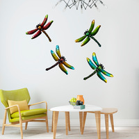 Decoración de Pared Metálica de Libélula, Artesanía para el Hogar, Regalo, Colgante Pintado con Spray, Decoración de Jardín, Arte en Hierro, Diseño Pastoral, Transfronterizo