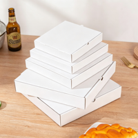 Boîte à pizza rigide en carton ondulé écologique, dimensions et logo personnalisés, pelliculage mat, emballage jetable à emporter