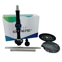 Chicha arabe MOZE Hookah Planet Sphere Tech Style en métal miroir, grande fumée, ensemble complet