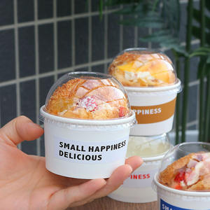 कस्टम राउंड कटोरे डिस्पोजेबल खाद्य ग्रेड पैकेजिंग आइसक्रीम पेपर कप ढक्कन के साथ - Product Image 5