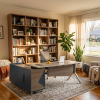 Bureau de travail convertible haute densité, design moderne et minimaliste, écologique, résistant à la corrosion, accessoires, grande échelle de rangement