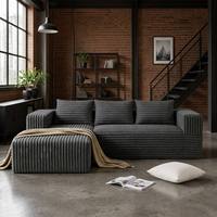 Canapé modulaire en L moderne en tissu velours côtelé, lavable, compressé sous vide, emballé en rouleau, pour salon, hôtel, villa - Vente en gros