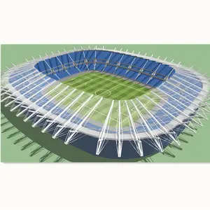 Low Cost China Manufacturer Light Weight Steel Pipe Truss Space Frame Roof Football Stadium Steel Structure Construction