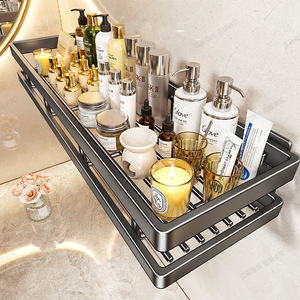 Bathroom Storage Rack 50X30CM Wall Mounted Corner <b>Shelf</b> Durable Rectangular Sink Organizer - Product Image 2
