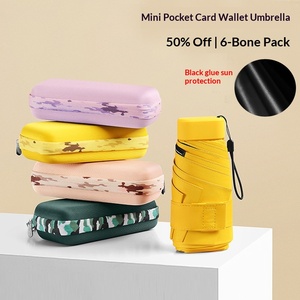 Ultra Light Manual Black Coating Small Folding Sun <b>Umbrella</b> with Capsule Design-Advertising Gift for Travel Use - Product Image 3