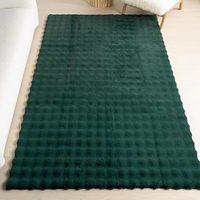 Tapis en fausse fourrure pelucheuse, fabriqué à la machine, antidérapant, lavable, couleur personnalisée, motif géométrique moderne, pour salon, chambre, chambre d'enfant, sol de la maison