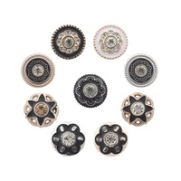 Emas Bulat Bunga 17.5Mm Shank Kristal Plastik Electroplating Menetes Tombol Minyak