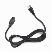 Kabel Daya AC UL Terdaftar US 3 Prong ke IEC C13 NEMA 5-15P Kabel Komputer Tembaga Murni untuk Monitor PC