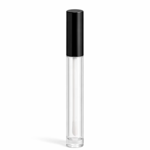Emballage cosmétique personnalisé en PETG, petit récipient transparent vide de 4 ml, tube à gloss avec bouchon à vis, impression sérigraphique OEM - Product Image 1