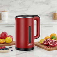 Bouilloire électrique portable de 1,5 L à arrêt automatique, en plastique, à LED longue durée, à ébullition rapide, base rotative à 360 degrés, pour la maison
