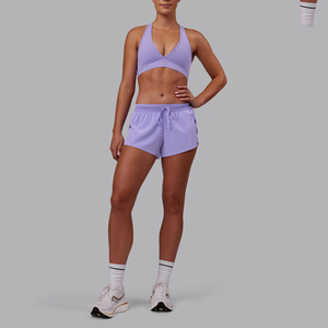 2025 meilleure vente femmes vêtements de sport d'été léger respirant Gym course Shorts tissé cordons bord brut plaine blanc - Product Image 3