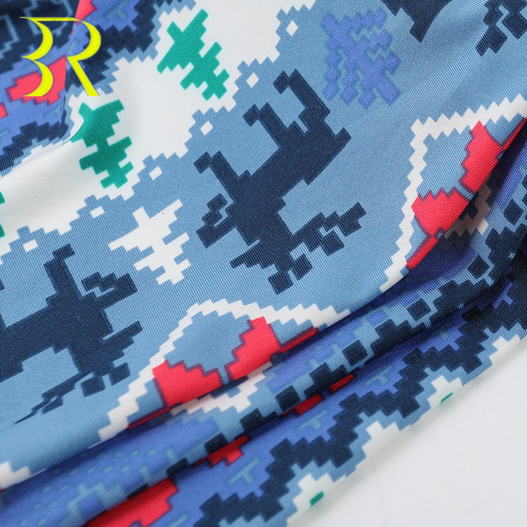 Оптовая продажа DTY Brush модный принт 95% полиэстер 5% Спандекс Трикотажная ткань для одежды