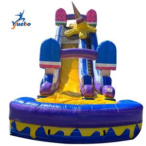 Toboggan aquatique gonflable pour crème glacée, toboggan aquatique long <span class=keywords><strong>avec</strong></span> <span class=keywords><strong>piscine</strong></span> amovible - Product Image 1