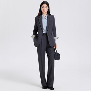 Women's <b>Black</b> Suit Set Polyester Anti-Wrinkle Formal <b>Work</b> Wear - Product Image 4