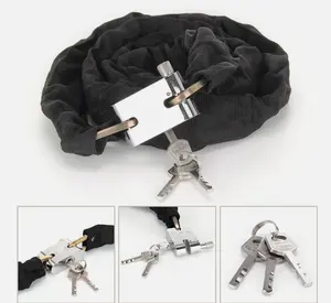 भारी शुल्क 180 सेमी स्टील ऑक्फोर्ड कपड़ा मोटरसाइकिल एंटी-चोरी चेन लॉक वेदरप्रूफ और एंटी-देखा सुरक्षा रेटिंग - Product Image 2