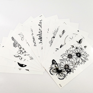 Tatuajes Temporales al por Mayor: Diseño Floral de Serpiente <span class=keywords><strong>Negra</strong></span>, Resistentes al Agua, para Mujeres, Festivales y Uso Diario - Product Image 3